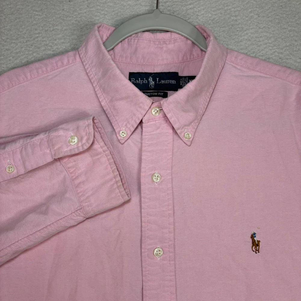 Polo Ralph Lauren Flesh Pony Oxford Shirt Men XL Pink Long Sleeve OCBD Button